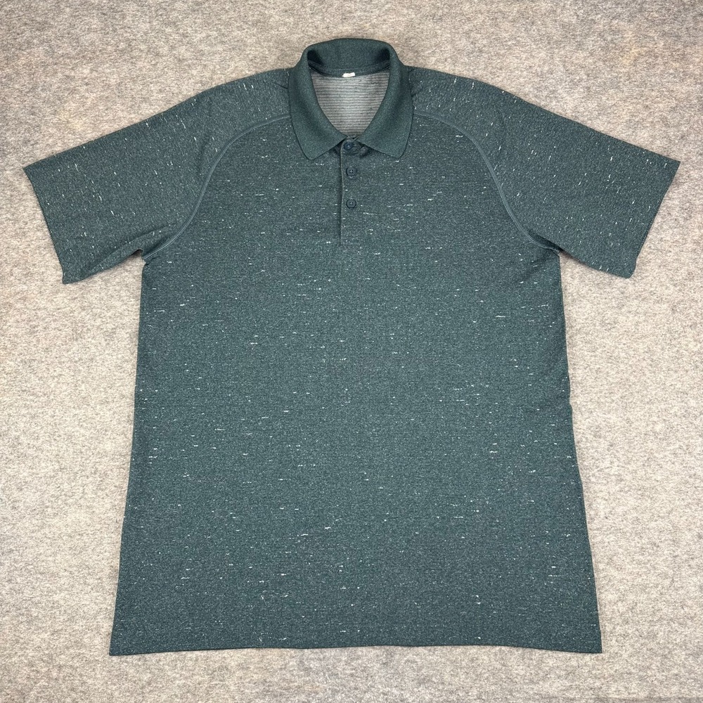 Lululemon Metal Vent Tech Polo M3AFKS Silverescent Submarine Green Mens Large L